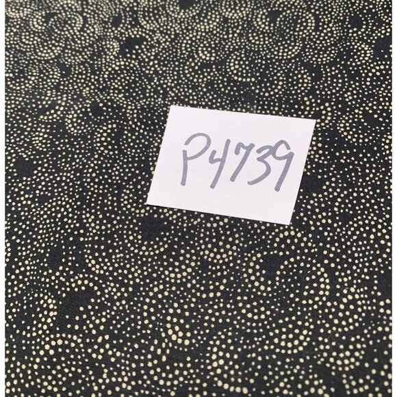 Black & Cream Cotton Fat Quarter Fabric Dotted Swirl Pattern 18" x 22" Sewing Qu - Picture 3 of 3
